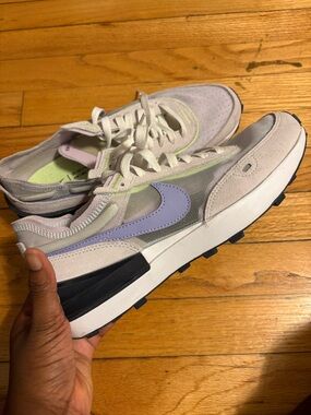 Nike Women's Sneakers in Lavender, Light Green, White and Black